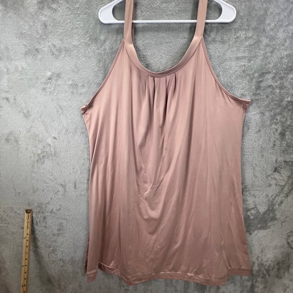 Layering 3XL Dusty Rose‎ Pleated Scoop Neck Sleeveless Tank Minimalist